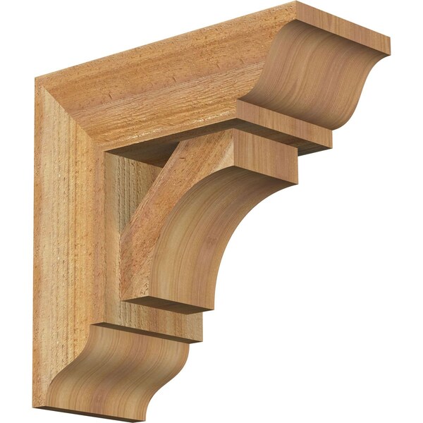 Ekena Millwork Westlake Traditional Rough Sawn Bracket w/ Offset Brace, Western Red Cedar, 6"W x 14"D x 14"H BKT0604X14X14WTL01RWR - main
